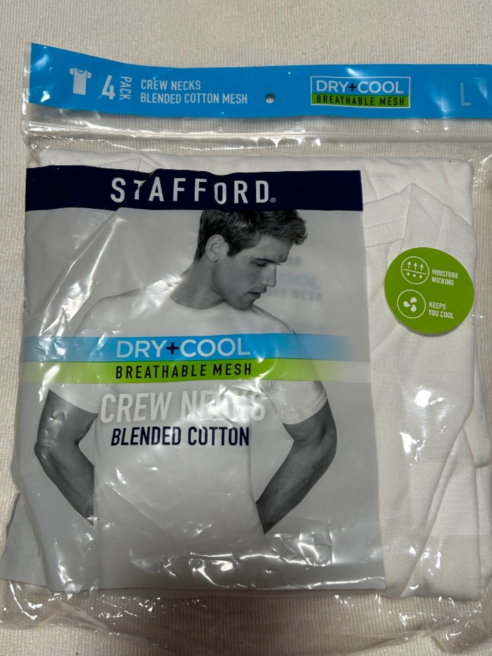 STAFFORD  MENS CREW NECK 4 PACK $22